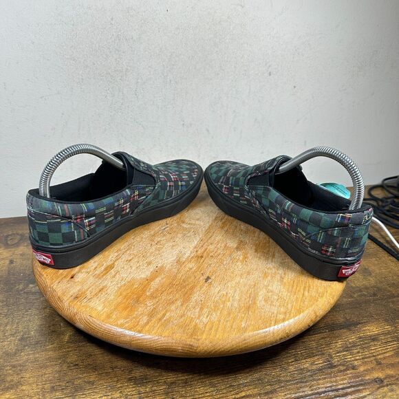 Vans Comfycush Slip On‎ Plaid Green Sneaker Shoes Women’s Size 7.5 - Picture 6 of 9